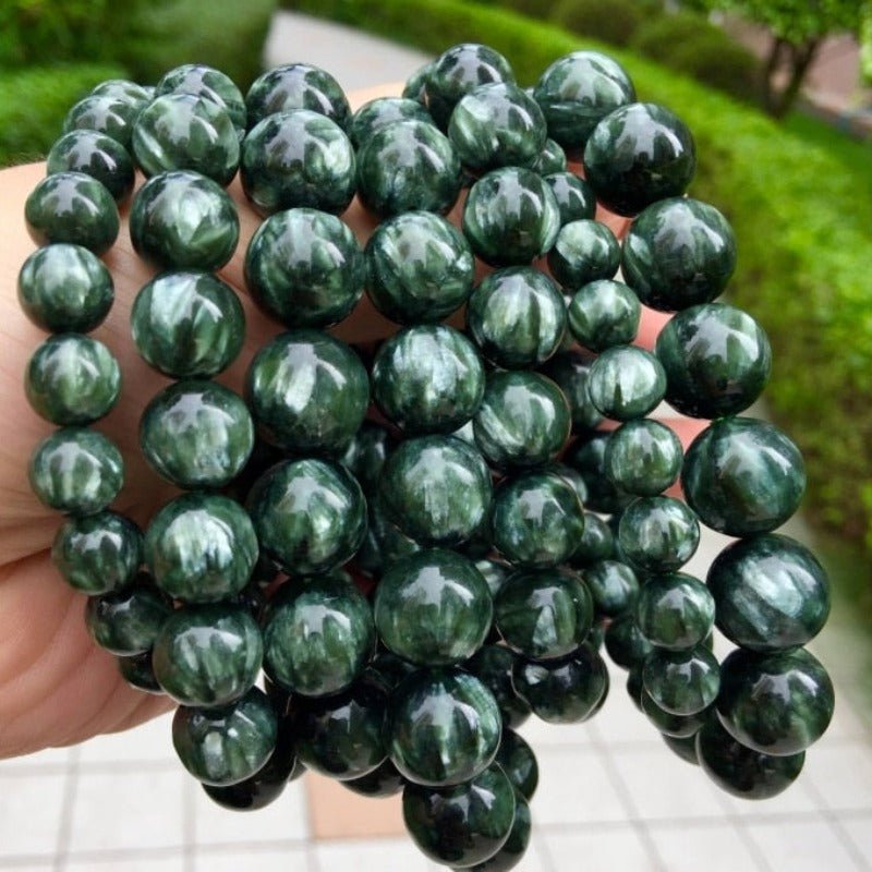 Natural Green Seraphinite Beaded Bracelet - Ideal Place Market