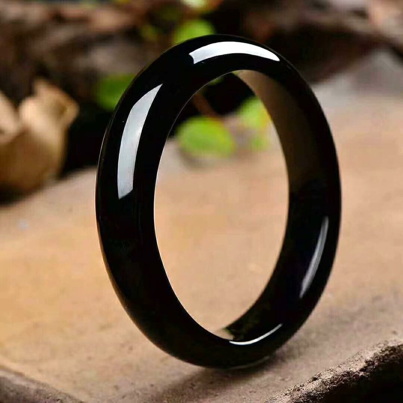 Natural Obsidian Bangle Bracelet - Ideal Place Market