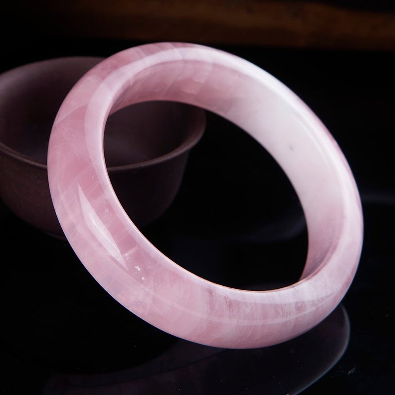 Natural Rose Quartz Bangle Bracelet 53-63mm - Ideal Place Market