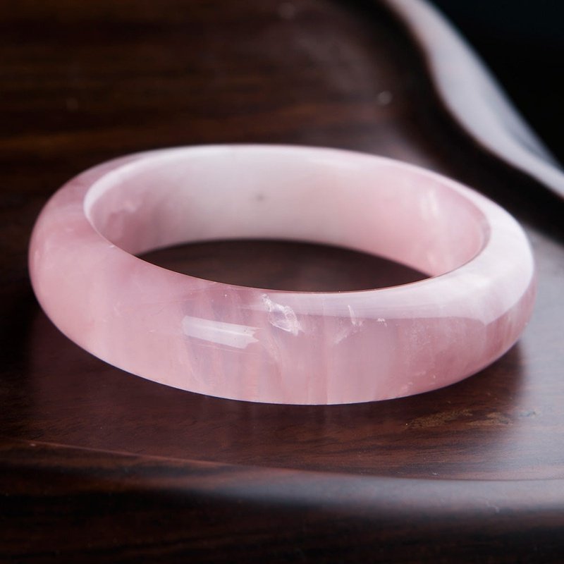 Natural Rose Quartz Bangle Bracelet 53-63mm - Ideal Place Market