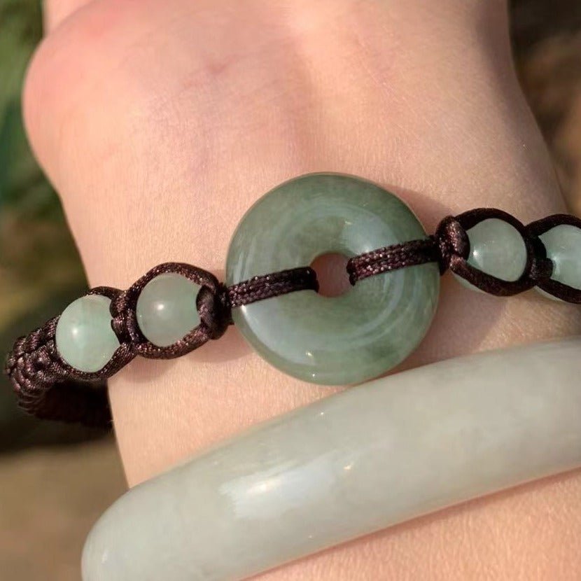 Naturally Calming Myanmar Jade Braided Bracelet - Ideal Place Market