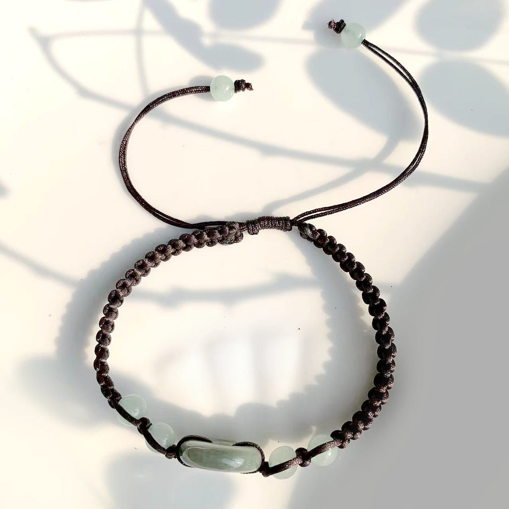 Naturally Calming Myanmar Jade Braided Bracelet - Ideal Place Market