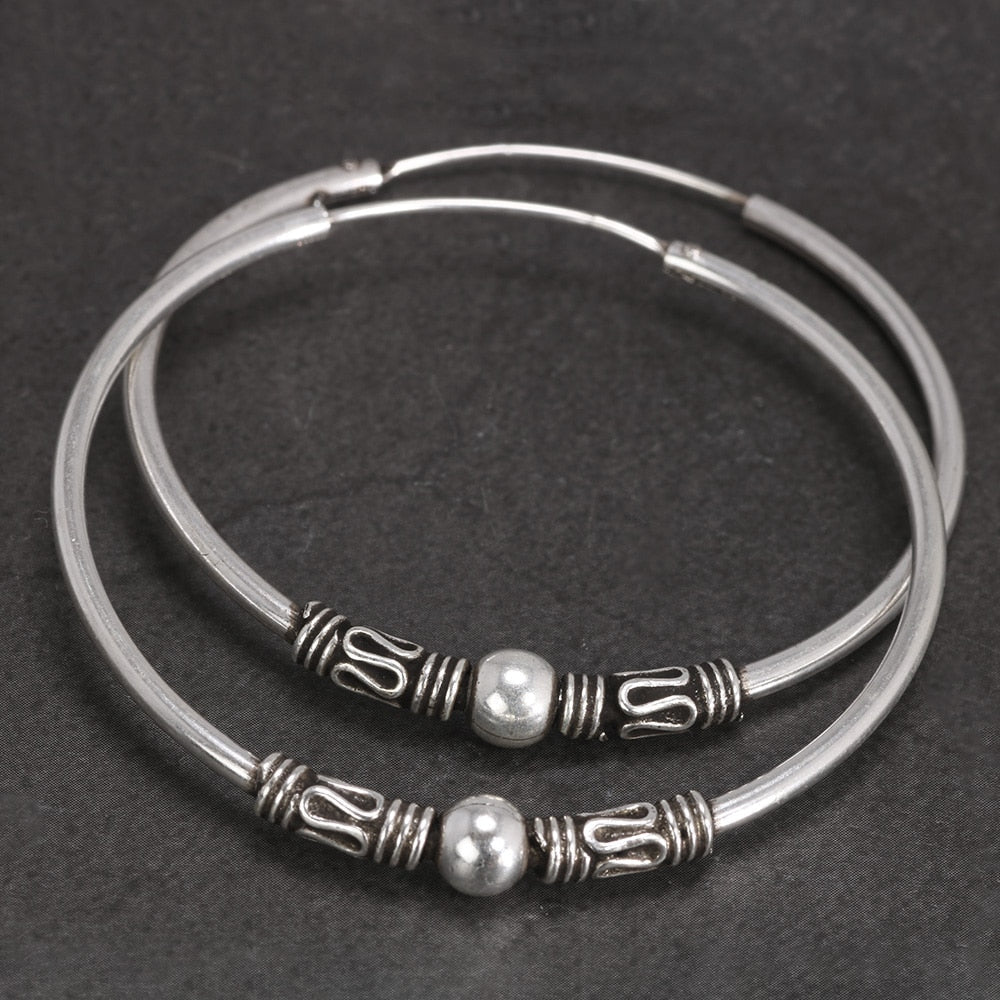 Old World Hoop Earrings in S925 Silver - Ideal Place Market