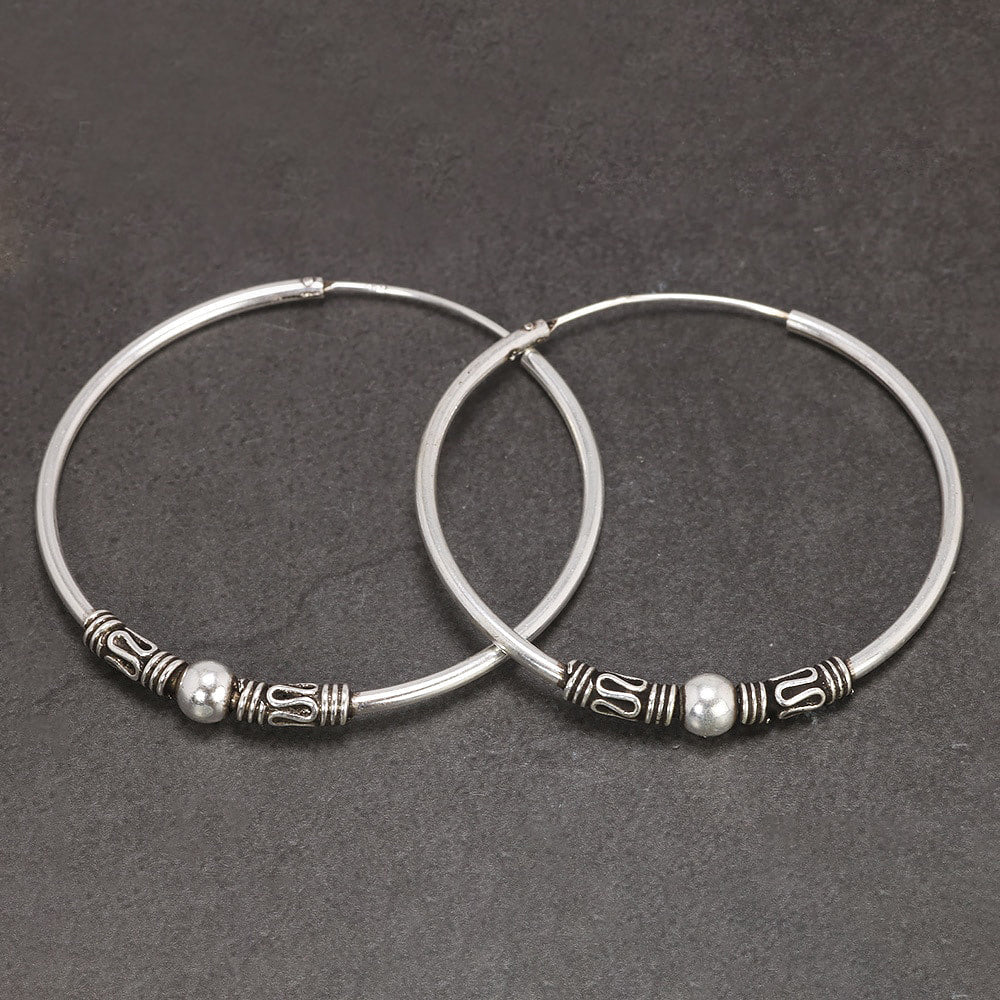 Old World Hoop Earrings in S925 Silver - Ideal Place Market