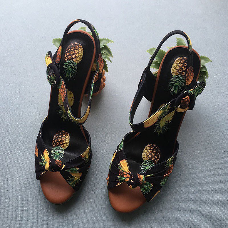 Passports & Pineapples Festive Super High Platform Vacation Sandals - Ideal Place Market