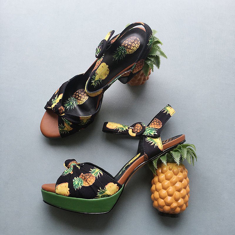 Passports & Pineapples Festive Super High Platform Vacation Sandals - Ideal Place Market