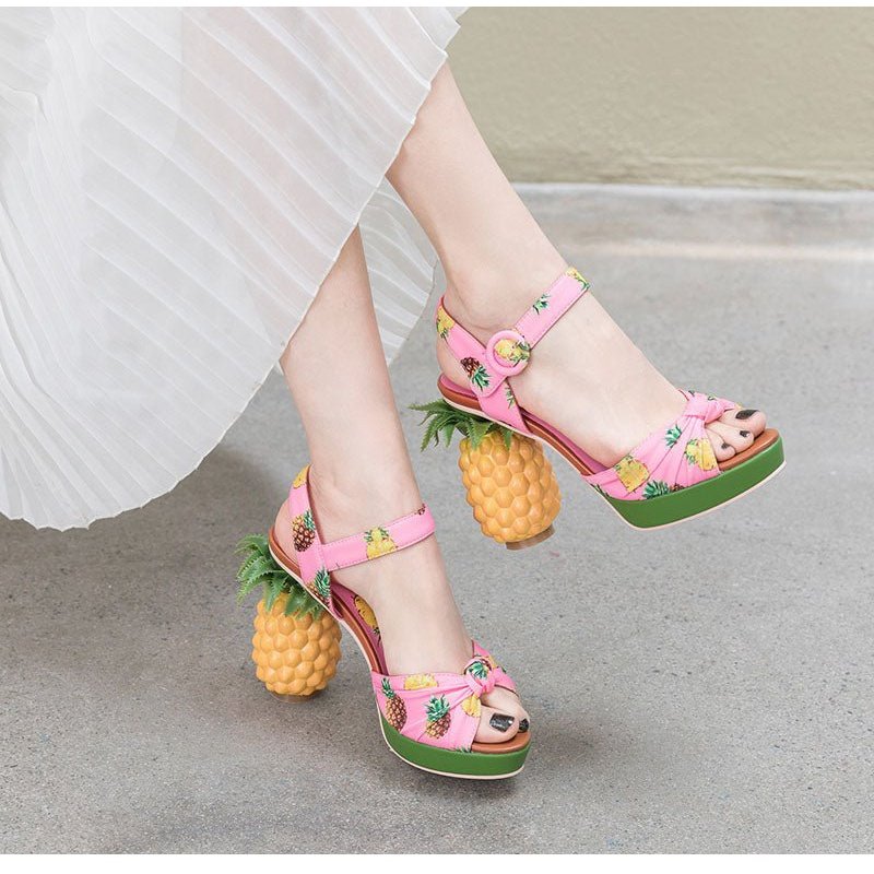 Passports & Pineapples Festive Super High Platform Vacation Sandals - Ideal Place Market