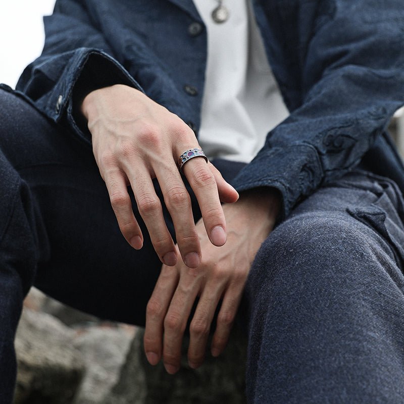 Patina Oxidized S999 Silver Adjustable Ring - Ideal Place Market