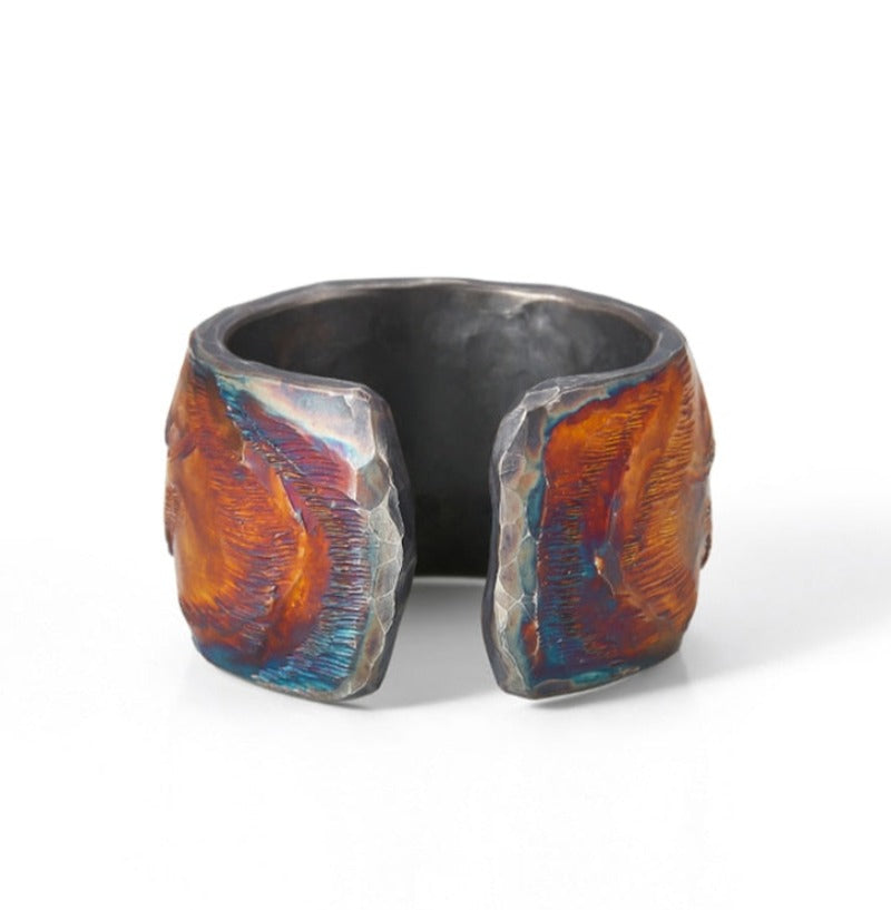 Patina ’Tiger’ Oxidized S999 Silver Adjustable Ring