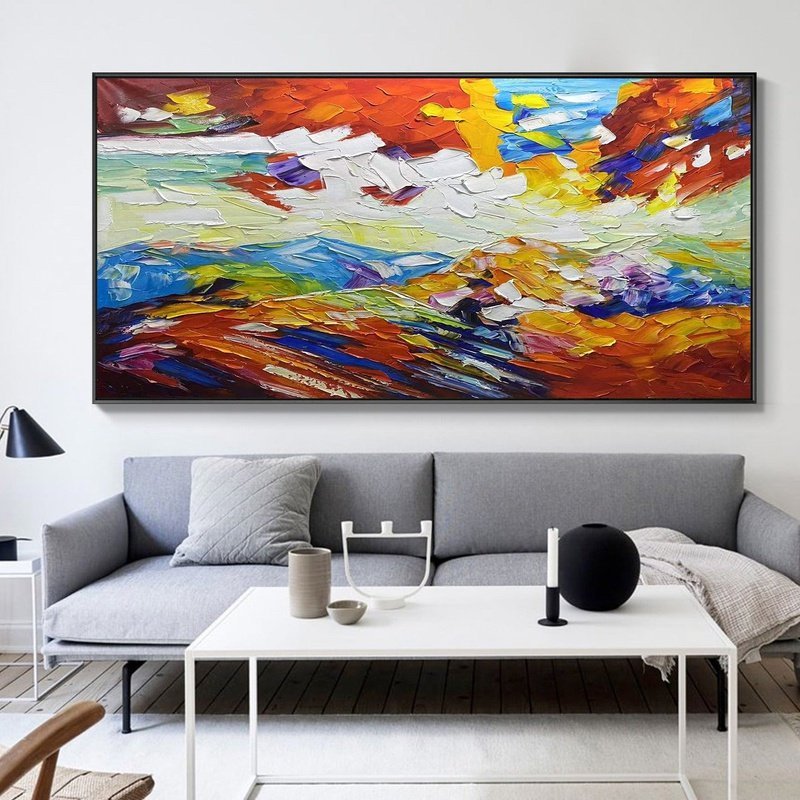 Positive Energy Abstract Knife Painting on Canvas - Ideal Place Market