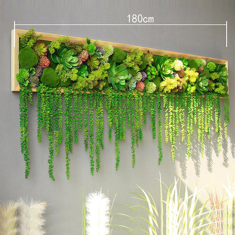 Replica Living Plant Wall with Draped Greenery - 6 Sizes - Ideal Place Market