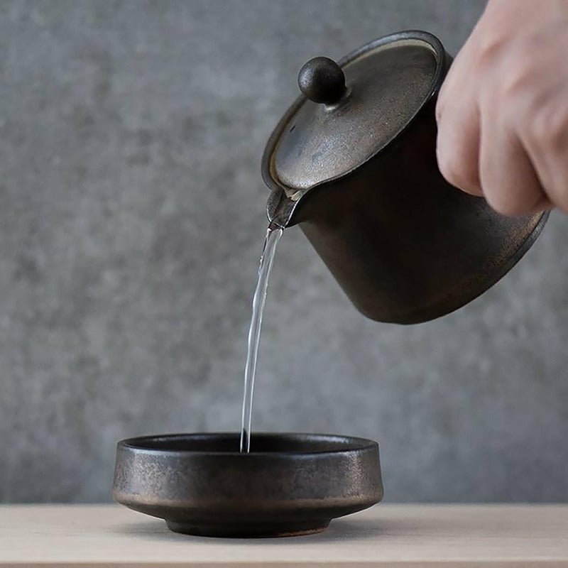 Rustic Bronze Japanese Teapot Set with 2 Cups - Ideal Place Market