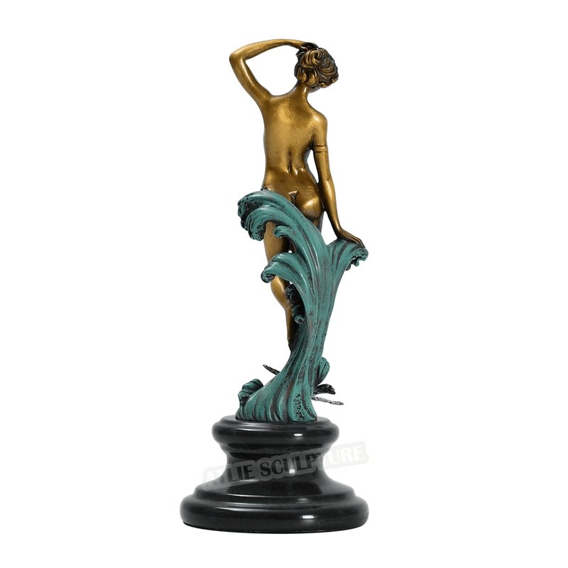 Sea-Nymph Bronze Sculpture with Marble Base - Ideal Place Market