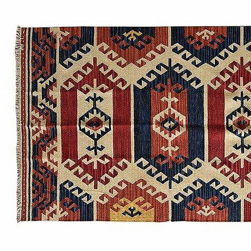 Sedona Summer Influenced 100% Wool Kilim Rug - Ideal Place Market