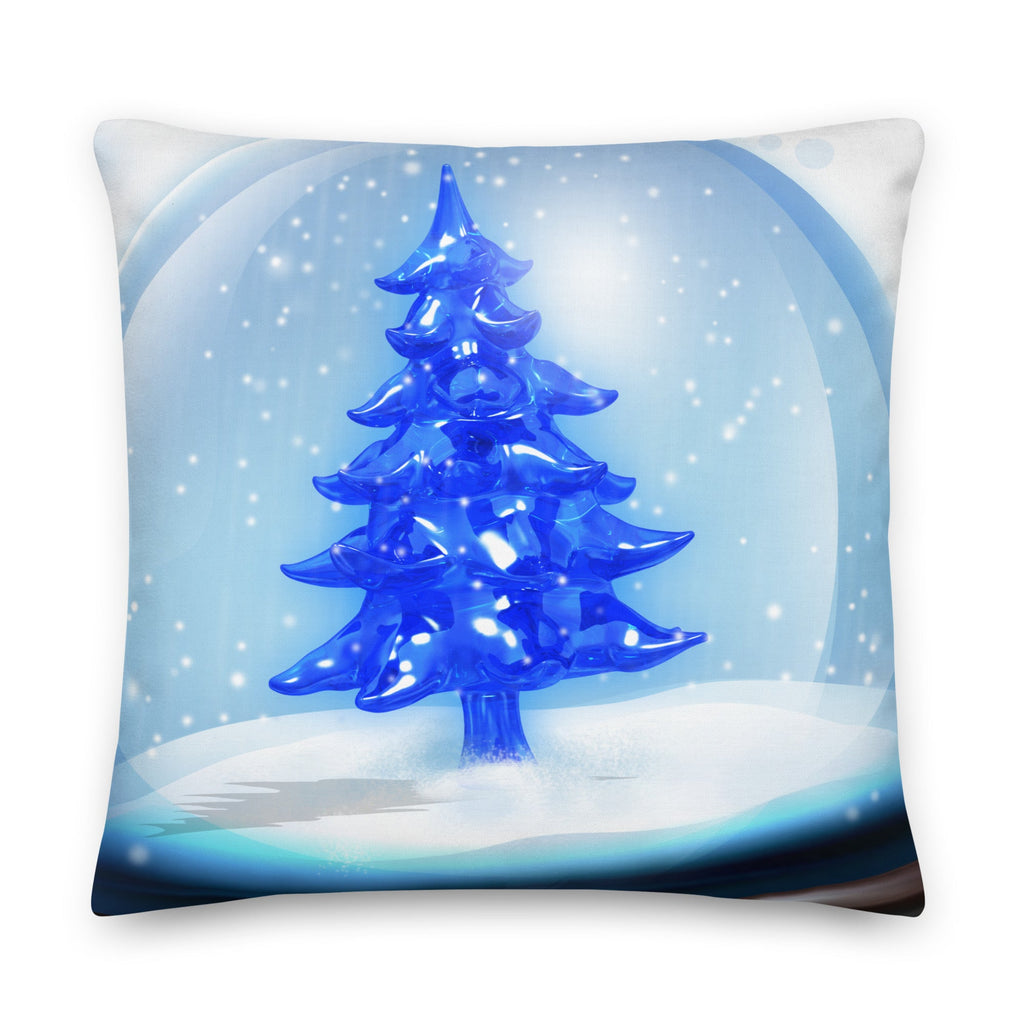 Snow Globe Premium Stuffed 2 Sided-Printed Throw Pillows - 