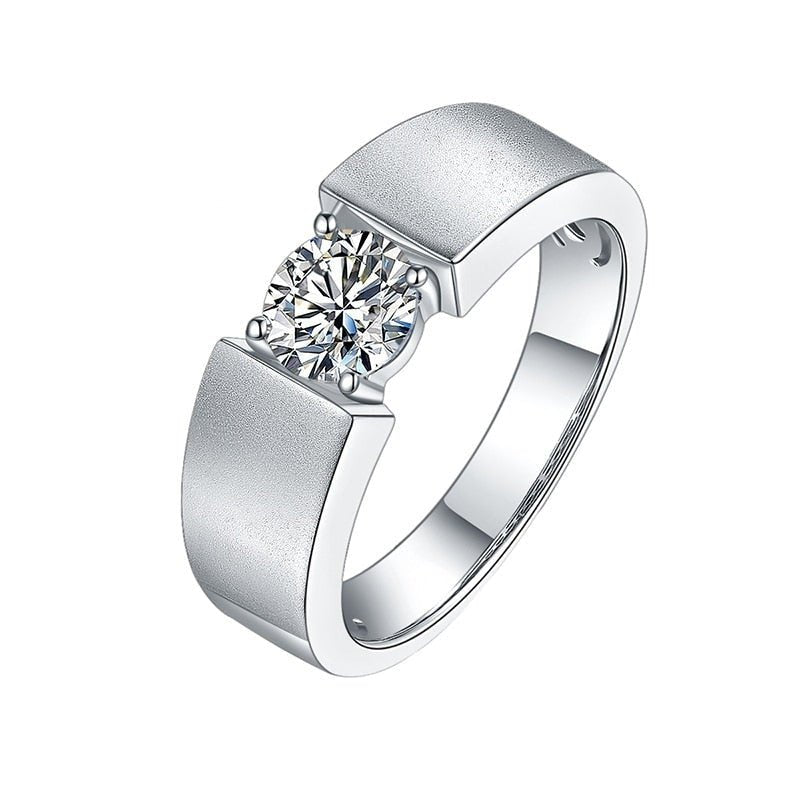 Solitaire Round Moissanite & S925 Silver Ring - Ideal Place Market