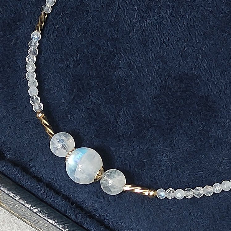 Stunning Natural Moonstone & 14k Gold Filled Anklet - Ideal Place Market