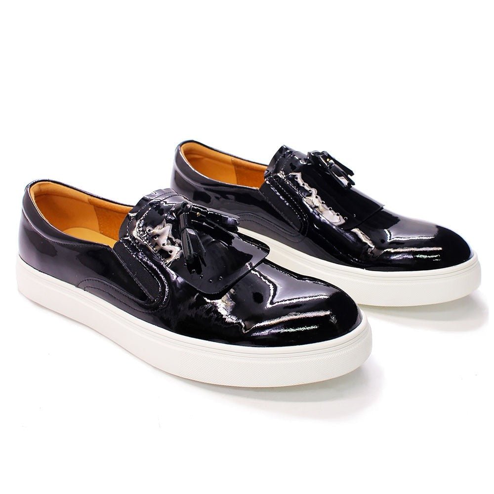 Tasseled Patent Leather Street Loafer for Men - Ideal Place Market