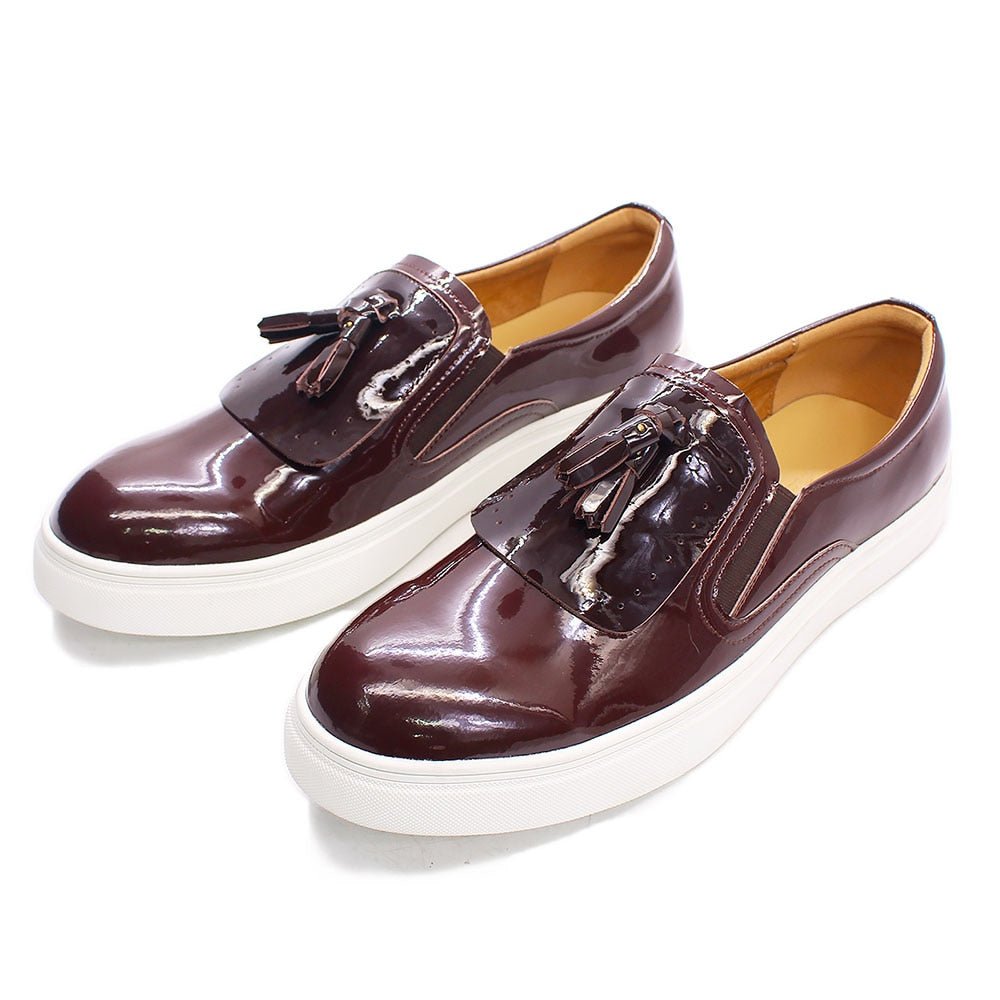 Tasseled Patent Leather Street Loafer for Men - Ideal Place Market