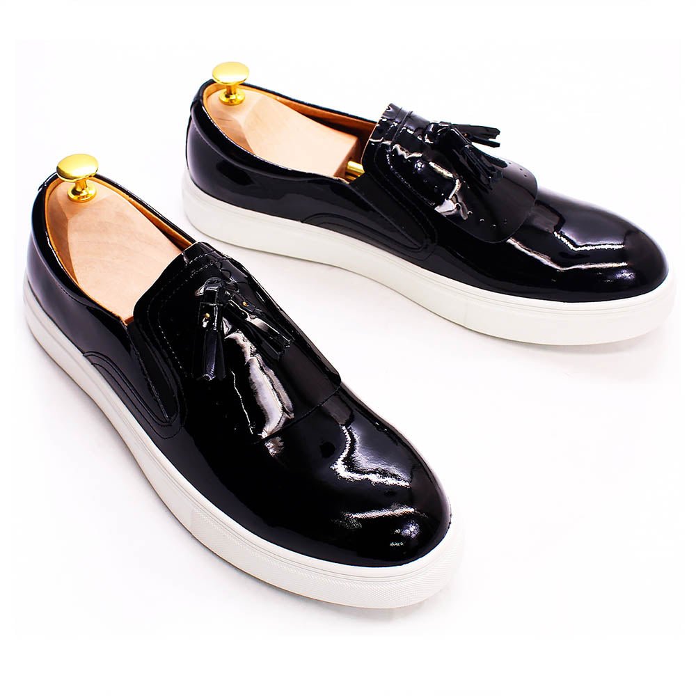 Tasseled Patent Leather Street Loafer for Men - Ideal Place Market