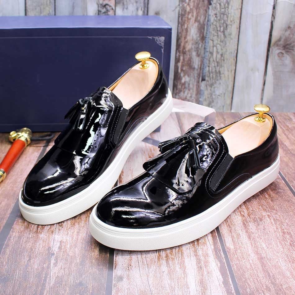 Tasseled Patent Leather Street Loafer for Men - Ideal Place Market