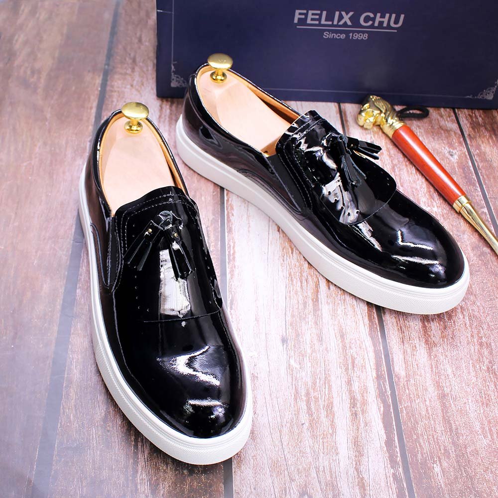 Tasseled Patent Leather Street Loafer for Men - Ideal Place Market