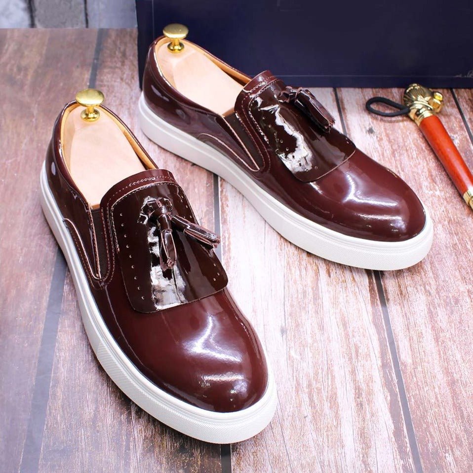 Tasseled Patent Leather Street Loafer for Men - Ideal Place Market