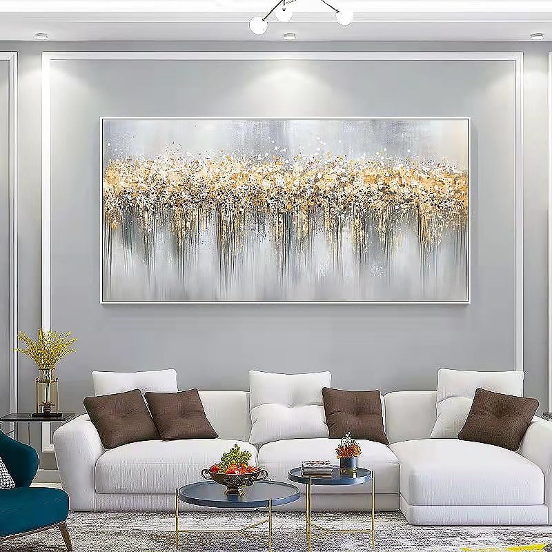 Textured Horizontal Abstract Painting on Canvas - Ideal Place Market