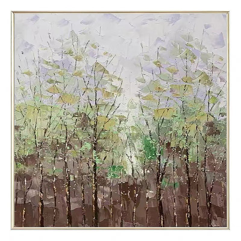 Textured 'Minimalist Forest' Hand Painting on Canvas - Ideal Place Market