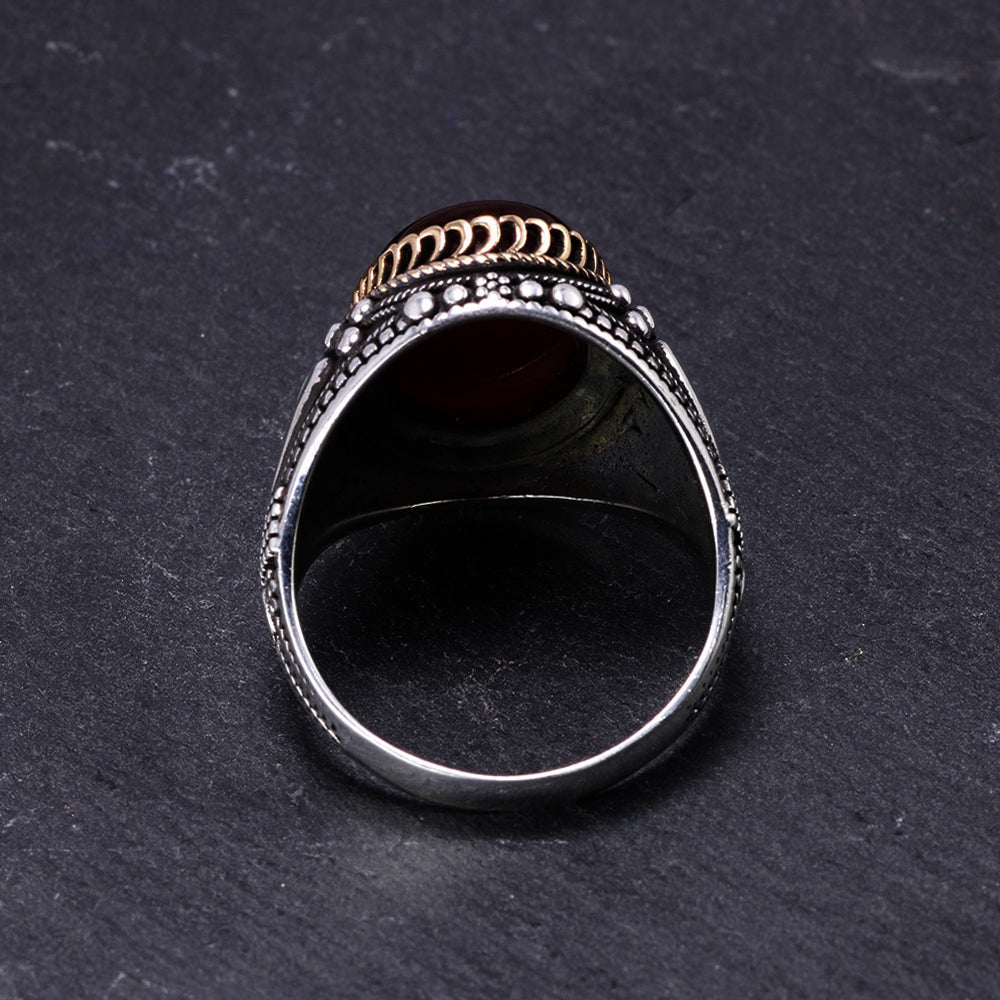 Tiger Eyed Sterling Silver Ring for Men