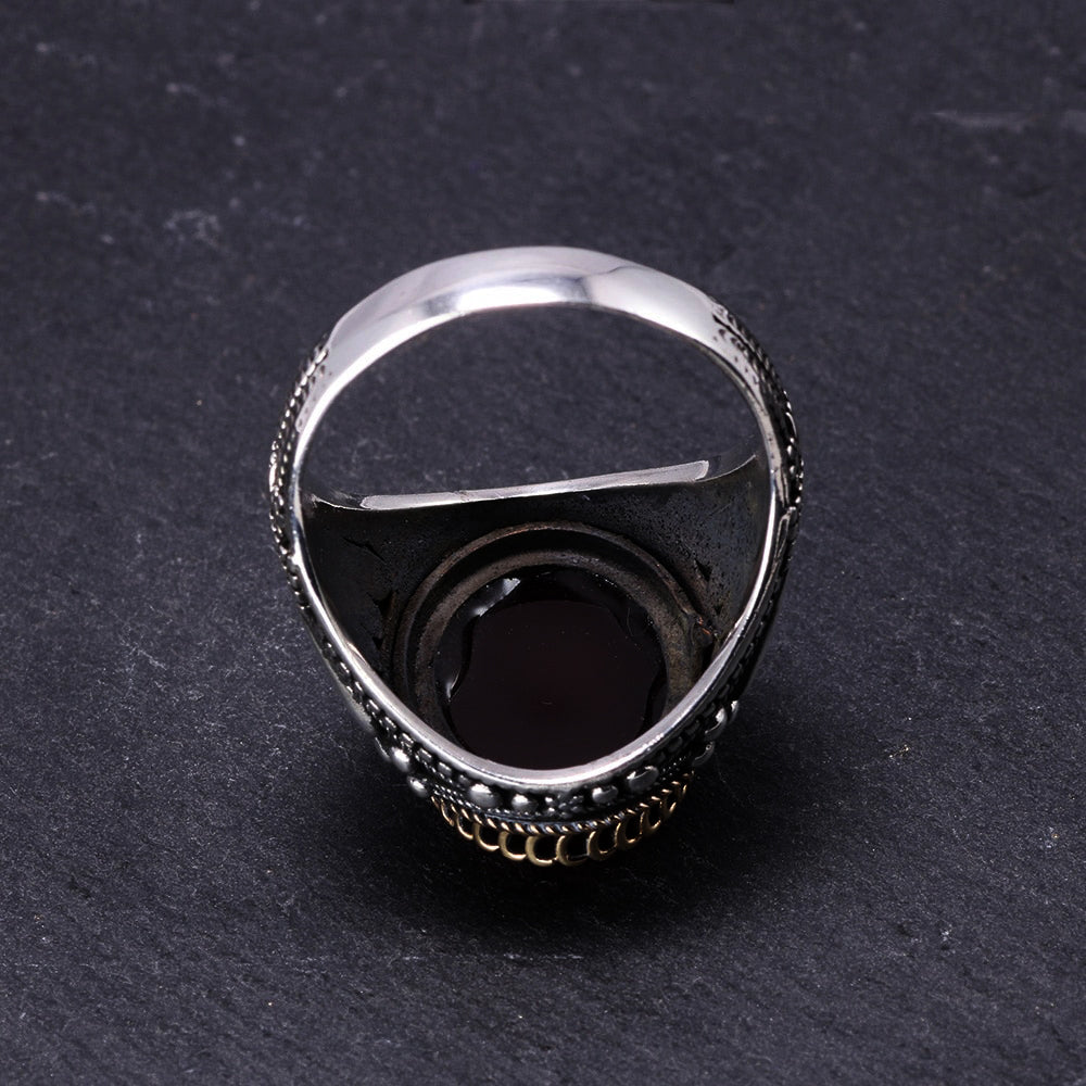 Tiger Eyed Sterling Silver Ring for Men