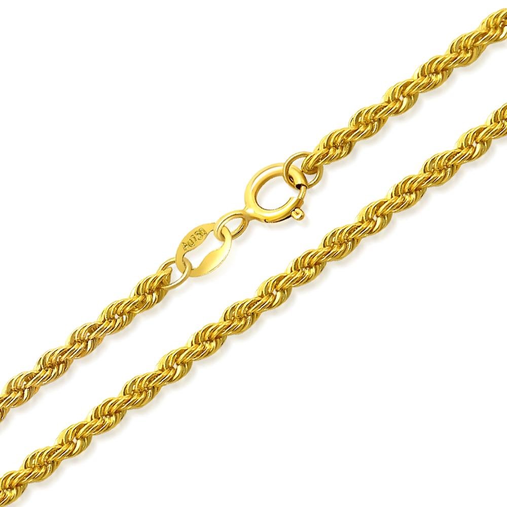 Twisted 18k Yellow Gold Chain Anklet - Ideal Place Market