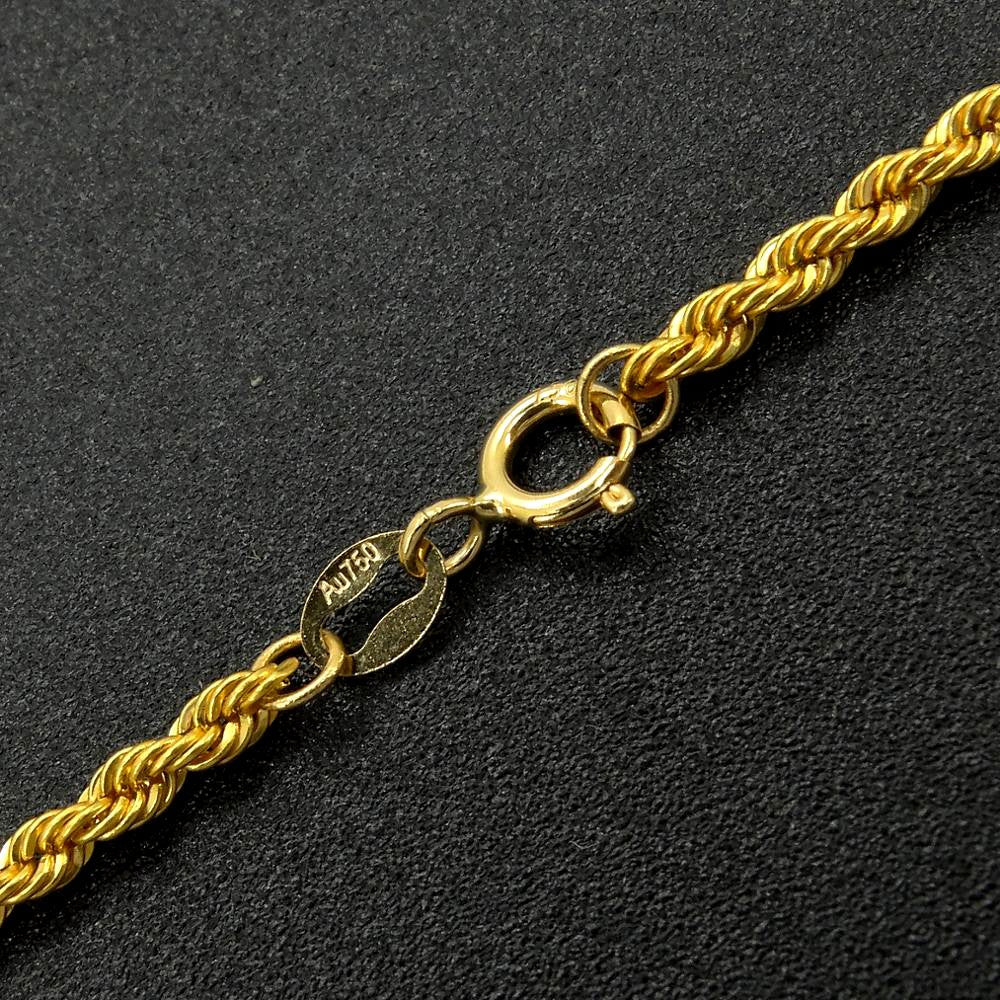 Twisted 18k Yellow Gold Chain Anklet - Ideal Place Market