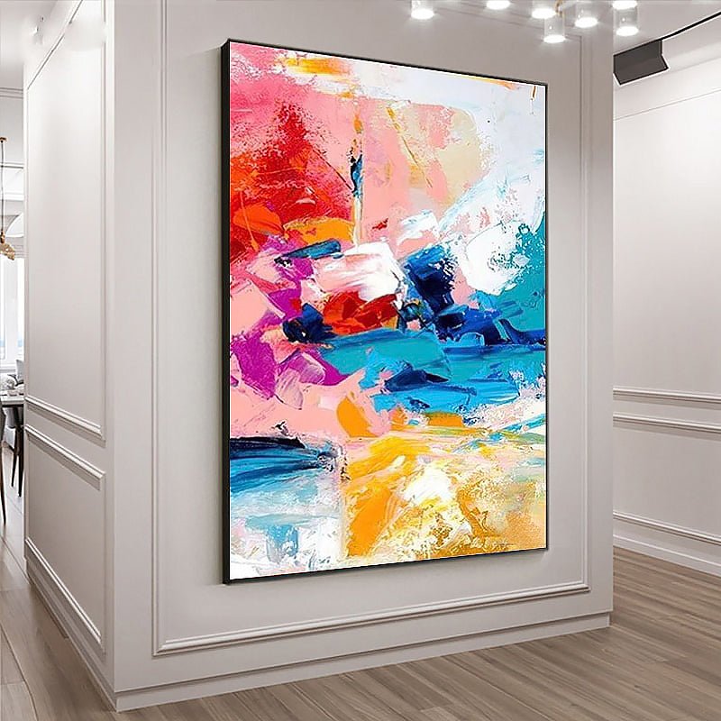 Vibrant 100% Hand-Painted Abstract Painting on Canvas - Ideal Place Market