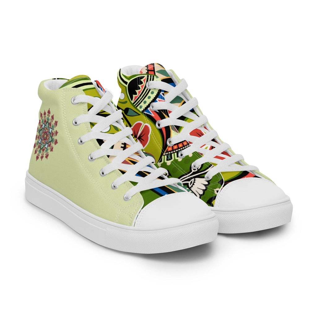 Vrishita Women’s Lace-Up Canvas High-Top Sneakers - Ideal Place Market