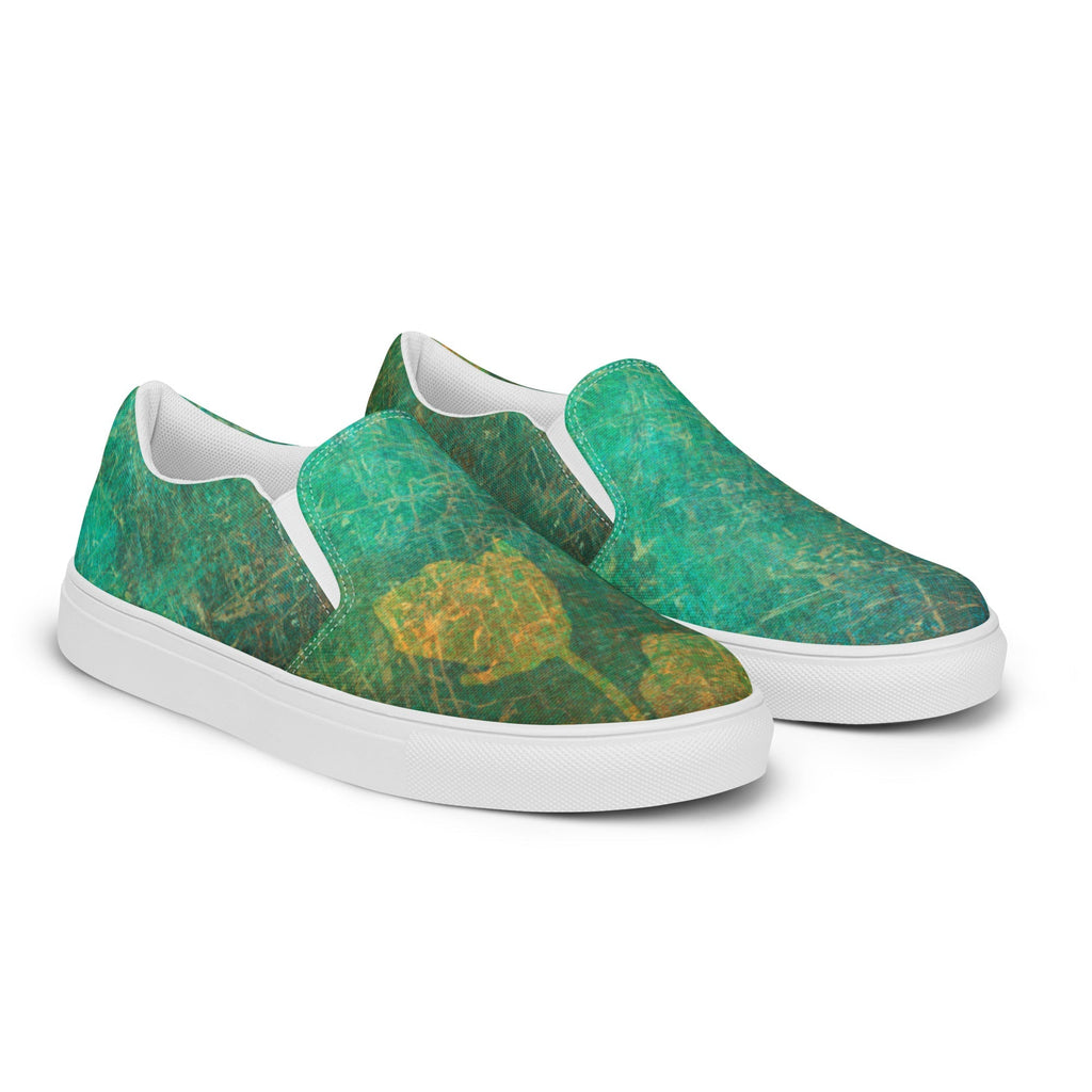 Washed Ginkgo Women’s Slip-On Canvas Sneakers - Ideal Place Market