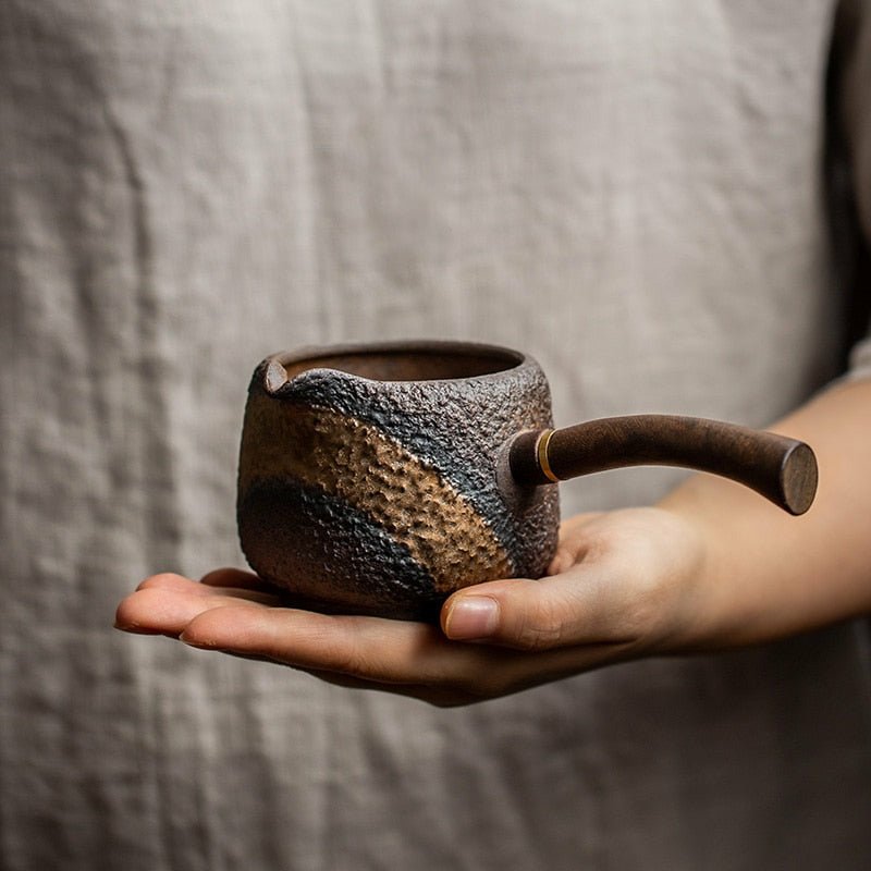 Weathered Bronze/Gold Textured Japanese Ceramic Tea Pitcher in 3 Styles - Ideal Place Market