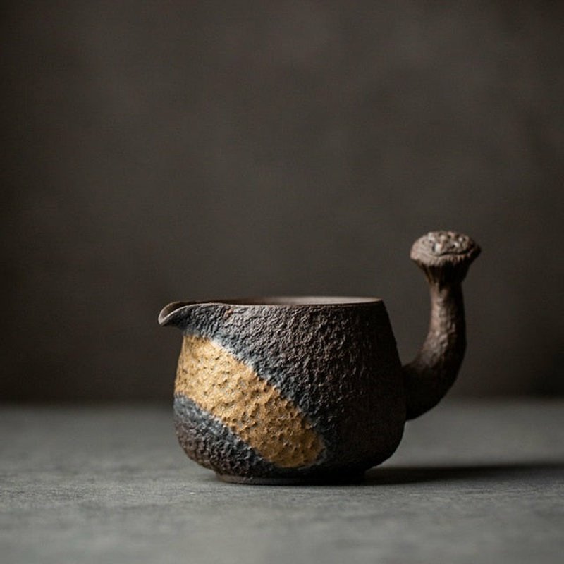 Weathered Bronze/Gold Textured Japanese Ceramic Tea Pitcher in 3 Styles - Ideal Place Market