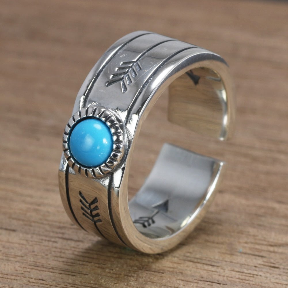 Western Inlaid Turquoise S925 Silver Rings - 2 Patterns - Ideal Place Market