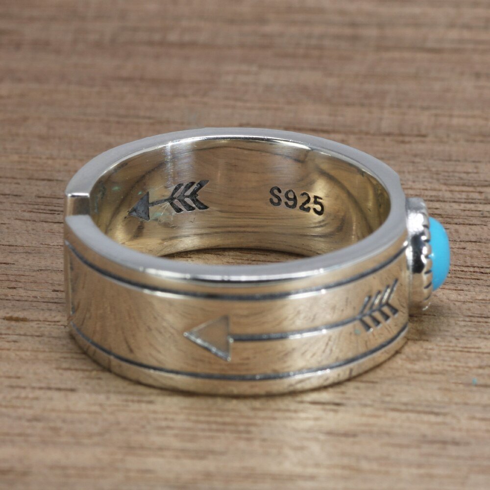 Western Inlaid Turquoise S925 Silver Rings - 2 Patterns - Ideal Place Market