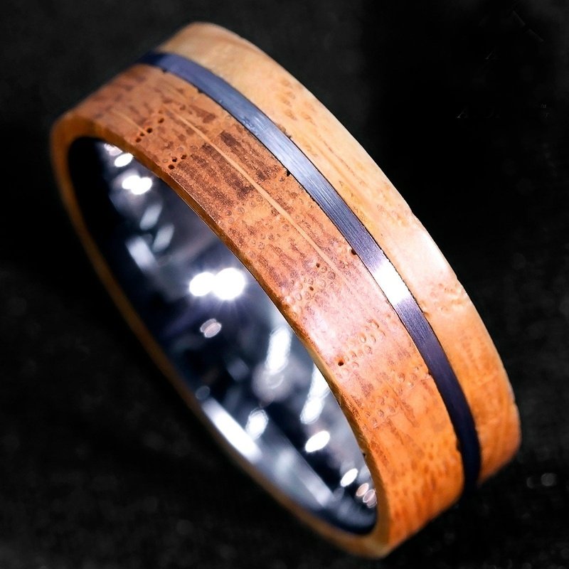 Whiskey Barrel Wood & Brushed Tungsten Ring for Men - Ideal Place Market