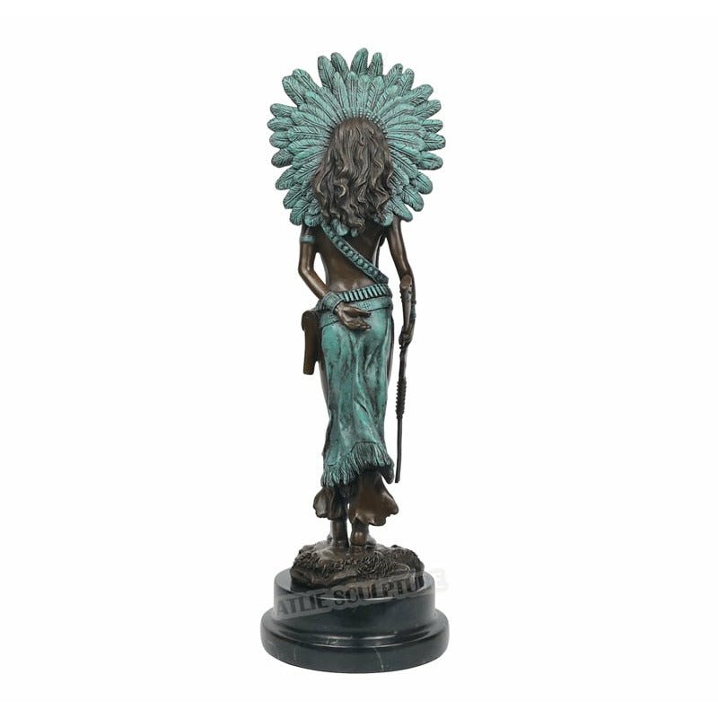 Woman Warrior Bronze Statue with Marble Base - Ideal Place Market