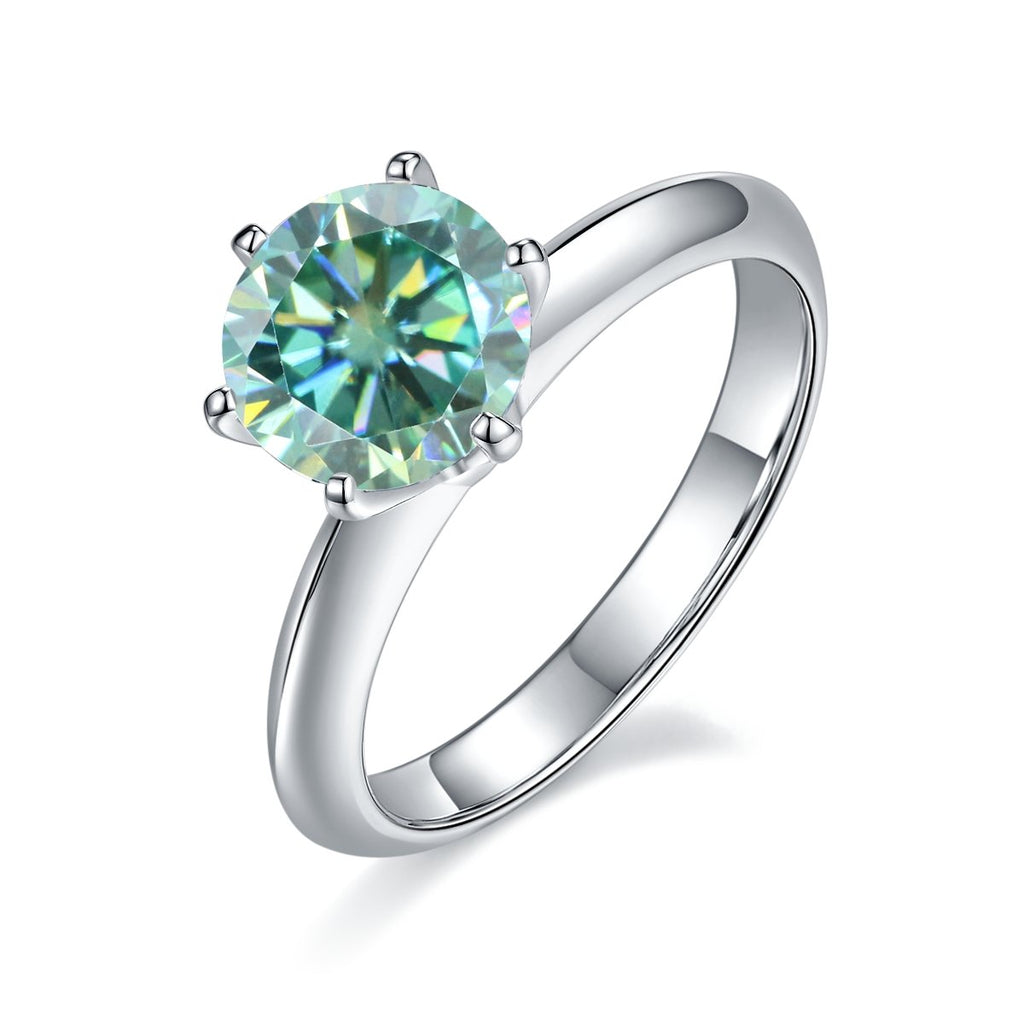 Women's Sea Green Moissanite Ring 0.5-3ct in 10k, 14k, or 18k - Ideal Place Market