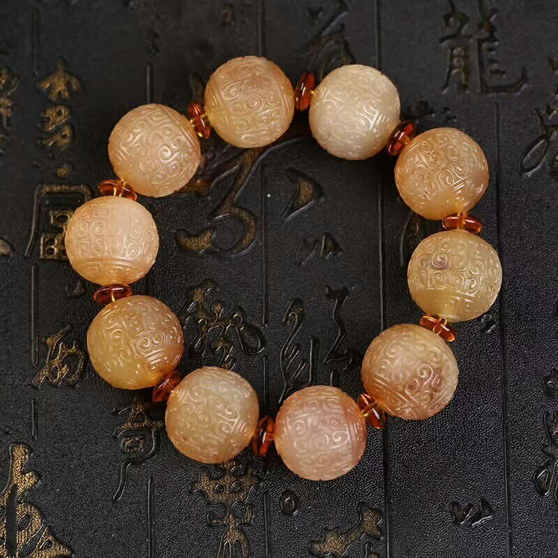 WOW! Hand Carved Sheep Horn Beaded Bracelet - 5 Themes - Ideal Place Market