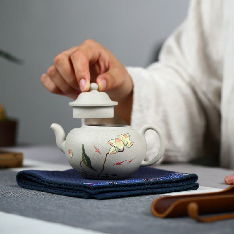 Yellow Lotus Handmade & Painted Xi Shi Yixing Teapot 190ml - Ideal Place Market